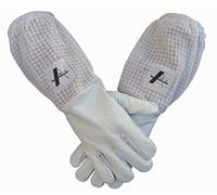 AGS Beekeeper gloves 3 layer ultra white ventilated bee keeping gloves beekeeping (XL)