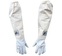 AGS Beekeeper Gloves Goatskin Bee Keeping Gloves Beekeeping Bee Gloves Protection (Small)
