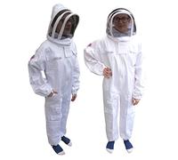 AGS Children’s Beekeeping Suit - Professional Cotton Full Body Bee Suit with Detachable Veil - Protective Kids Beekeeper Outfit (medium)