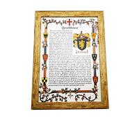 AGS-Designs A4 FRAMED - SURNAME AND COAT OF ARMS - IDEAL PERSONALISED GIFT- KEEPSAKE