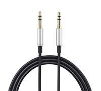 AGS Retail Ltd Compatible Audio Aux Cable for iPhone, MP3 Players, Walkman, Car Stereos - 1.5m, Black Plug and Play Cord with 3.5mm Jack, Slim Mould Connector, Audio Extension Cable