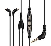 AGS Retail Ltd Compatible Audio Cable Replacement for Shure Earphones - Black Auxiliary Headphone Cable with In-Line Remote and Microphone | Audio Accessories
