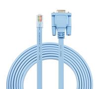 AGS Retail Ltd Compatible Replacement DB9 to RJ45 Console Cable for Cisco Routers/Switches - Pale Blue, 1.8m, 9-Pin DB9 Serial RS232 Port Lead, Flat-Wire Design | Cables and Electronics