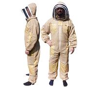 AGS Three layer ultra ventilated olive beekeeping suit professional bee suit beekeeper wasp suit (medium)