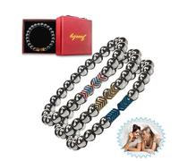 AGSIXZLAN Magnetic Bracelets Set - 3 Pcs Adjustable Weighted Bracelet for Women Men, Stackable Trendy Design with Jewelry Bag - Perfect Friendship Bracelet Kit