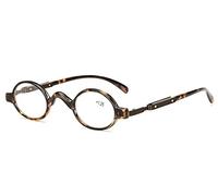 Agstum Readers Mens Womens Vintage Small Oval Round Reading Glasses (+1.00, Tortoise)