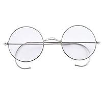 Agstum Retro Round Optical Rare Wire Rim Eyeglasses Frame without Nose Pads (Silver, 45)
