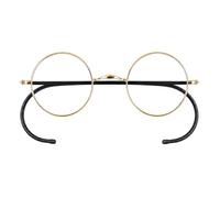 Agstum Retro Small Round Optical Rare Wire Rim Eyeglasses Frame Clear Lens | Saddle Bridge, Flexible Cable Templess, Nose-Pad Free, Optical Frame, Fit Small Narrow Faces, 1920S Vintage Style