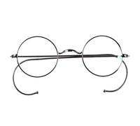 Agstum Retro Small Round Optical Rare Wire Rim Eyeglasses Frame Clear Lens | Saddle Bridge, Flexible Cable Templess, Nose-Pad Free, Optical Frame, Fit Small Narrow Faces, 1920S Vintage Style