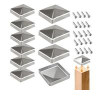 AGSYFFD 10Pack Fence Post Caps, Weatherproof Cover for Wooden Posts | Rustproof galvanised Steel, rain & UV resistant, screws included for easy install, fits 10x10 cm wooden posts