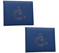AGTEHBZ 2 Pcs Blue Badge Holder Wallet for Car, Leather Disabled Badge Holder for Car, PU Soft Leather Badge, Wallet Disability Parking Badge Cover Holder