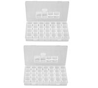 AGTEHBZ 2PCS Bead Storage Box, Transparent Craft Storage Box with 28 Adjustable Compartments, Portable Bead Storage Case for Jewellery Making, DIY Crafts, and Seed Organiser