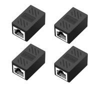 AGTEHBZ 4 Pcs Ethernet Couplers, RJ45 Coupler, Black Female to Female Ethernet Connector, Ethernet Extension Adapter Network Connector for Cat7, Cat6, Cat5e Ethernet Cable