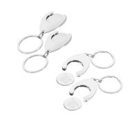 AGTEHBZ 4 Pcs Shopping Cart Keychain, Mini Aluminium Alloy Key Ring, Unlock Release Key for Grocery Carts, Perfect for Travel, Graduation, Parties, and Festivals