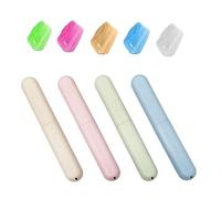 AGTEHBZ 4 Pcs Toothbrush Case, Portable Travel Toothbrush Case, with 5 Pcs Portable Toothbrush Head Covers, Multicolors for Camping Business Trip Holiday