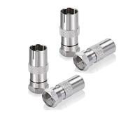 AGTEHBZ 4 Pcs TV Aerial Connector F Male to TV Female, Aerial Socket Coax Adapter for Aerial Cables Satellite Cables