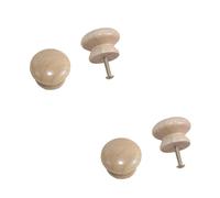 AGTEHBZ 4pcs Round Wooden Drawer Knobs and Handles, Lacquered Pine Wooden Cupboard Cabinet Door Knob, Wooden Door knobs, 40mm (1.1/2 inch), Drilled for Kitchen Cupboards, Chest of Drawers