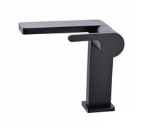 Agteruo Basin Mixer Tap Black Bathroom Sink Mixer Taps 1 Hole Single Lever Basin Tap Bathroom Taps Hot and Cold Water Adjustable