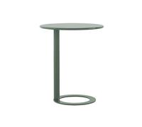 Agteruo C-Shaped Side Table, Round Coffee Table with Metal Frame, Versatile Nightstand for Small Spaces, Ideal for Living Room and Bedroom