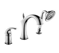 Agteruo Deck Mounted Bath Mixer Tap Chrome Vintage Bath Taps with Shower Single Lever Shower Mixer Tap-3 Holes