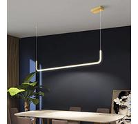 Agteruo Dimmable LED Pendant Lamp - Modern Chandelier Adjustable Height Gold Finish Perfect for Living Room Bedroom Dining Table - 90cm Elegant Lighting Solution