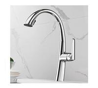 Agteruo Kitchen Faucets, Brass Single Handle Kitchen Sink Tap with Dual Function Pull Down Sprayer, 360 Degree Rotation Cold and Hot Water Kitchen Mixer Tap,Chrome