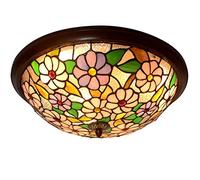 Agteruo LED tiffany ceiling lights,Gesang blooms Stained Glass Flush Mount Ceiling Lights Fixtures Lamps,3-Color Dimmable Recessed ceiling lamps for dining room livingroom bedroom,12in