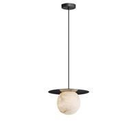 Agteruo Light Marble Full Copper Pendant Lights Post-Modern Stone Chandelier Simple Bedside Ceiling Hanging Lamps Adjustable Bedroom Kitchen Island Pendant Light Fixtures(35cm/13.8in)