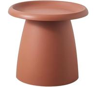 Agteruo Modern Round Base Coffee Table Nordic Mushroom Balcony Simple Modern Plastic Mini Side Table(Size:50X50X45CM,Color:Brown Solid Color)