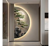 Agteruo Plug-in Power Supply Wall Decor, Creative Landscape Wall Sculptures with LED, 3D Relief LED Decorative Painting, Wall Art Decor for Living Room Entrance Corridor(B,50 * 100CM/19.7 * 39.4IN)