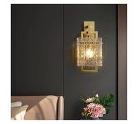 Agteruo Style Bedroom Light Fixture Water Ripple Glass Wall Lamp Nordic Brass Copper Led Wall Light Beside Led Wall Sconce,Contemporary Wall Lamps