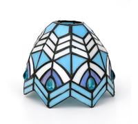 Agteruo Tiffany Lamp Shades, 6 Inch Blue Phoenix Tail Stained Glass Lamp Shade Replacement Home Decor Lampshades Accessories Fit for Pendant Light Ceiling Lights Wall lamp
