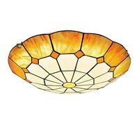 Agteruo Tiffany Style Dimmable Ceiling Light Fixture Modern Stained Glass Shade Ceiling Lamp Flush Mount Round Ceiling Lamp For Hallway Hearth Porch Entryway-Led patch model warm light 40cm