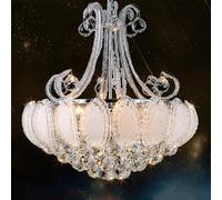 Agteruo Vintage Crystal Chandelier Silver French Empire Pendant Light Raindrop Crystal Drum Chandelier 8 Lights Luxury Farmhouse Dining Room Light Fixtures