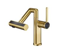 Agteruo Waterfall Bathroom Sink Faucet, 1080° Rotation RF0307 Modern Single Lever Basin Faucet, 2 Modes Basin Mixer Tap with 2 Supply Hose, Bathroom Sink Tap (Optional Height)