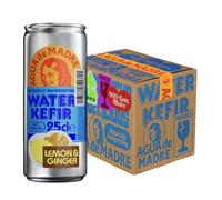 Agua de Madre Sparkling Water Kefir Drink, Lemon & Ginger, 24 x 250ml Cans