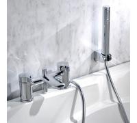Agua Deck Mounted Handleless Bath Shower Mixer With Handset And Holder Chrome