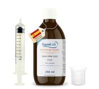 Agualab Chlorine Dioxide, 250 ml, Crystal, 3000 PPM with Ultra-Pure Water, Manufactured in a Registered Spanish Lab