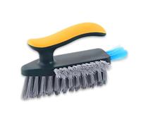 Aguhus 4 in 1 Scrape Brush with Rubber Squeegee, Shower Cleaning Brush, Heavy Duty Cleaning Brushes with Handle, for Shower, Bathroom, Carpet, Wall, Kitchen (Green)