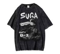 Agust-D SUGA T-shirt Min Yoon Gi K-pop Tshirts For Fans Men Women(Color:Black-c,Size:S)