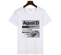 Agust D T-Shirt Graphic Top Printed Tee Mens Shirt White S