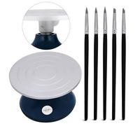 Agustu Metal Pottery Turntable 18 cm - Pottery Wheel for Clay Art & Decorating - 360° Rotating Banding Wheel with Sculpting Tools & Non-Slip Base