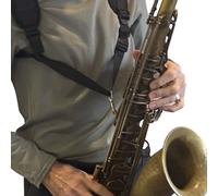 Agustu Saxophone Neck Strap - Medium (36cm x 56cm) Adjustable Sax Harness with Padded Shoulder Straps, Metal Swivel Snap Clip Hook - for Alto, Tenor, Baritone, Clarinet - & Cleaning Cloth