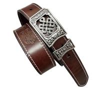 AGUTALITHIC Cowboy Western Embossed Belts for Men Women Carved Hollow Floral Silver Square Buckle Country Cowgirl Waist Strap(120cm/47, Coffee)