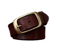 AGUTALITHIC Full Grain Distressed Leather Belts for Everyday Casual Jeans, 1.5" Handmade Waist Strap with Solid Brass Buckle(115cm/45, Coffee)