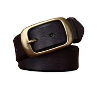 AGUTALITHIC Full Grain Distressed Leather Belts for Everyday Casual Jeans, 1.5" Handmade Waist Strap with Solid Brass Buckle(115cm/45, Black)