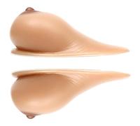 AGUTALITHIC Long Tail Teardrop Shaped Silicone Breast Forms Self-Adhesive 600-1600g/pair Fake Boobs for Transgender Mastectomy Prosthesis Bra Enhancers Inserts(800g/Pair, Suntan)