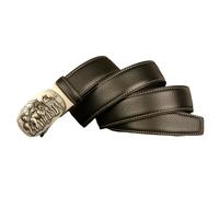 AGUTALITHIC Men's Ratchet Belt With Engraved Wolfpack Automatic Buckle,1 3/8 Wide(35mm),adjustable Dress Stitched Waist Strap(120cm/47, Silver)