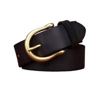 AGUTALITHIC Nubuck Vintage Belts | Classic | Casual | Dress | Everyday | Washed | Genuine Leather Strap | Solid Brass Buckle(100cm/39, Black)