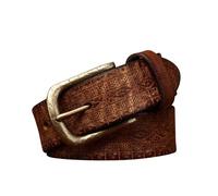 AGUTALITHIC Western Embossed Belts for Women Men Floral Engraved Distressed Leather Strap 5.5mm Thicken Vintage Gold Buckle(100cm/39, Brown)
